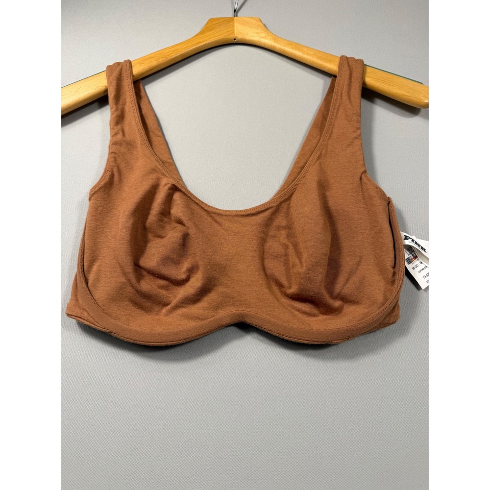 Victoria's Secret PINK Wireless Bralette Brown Scoop Neck M NWT